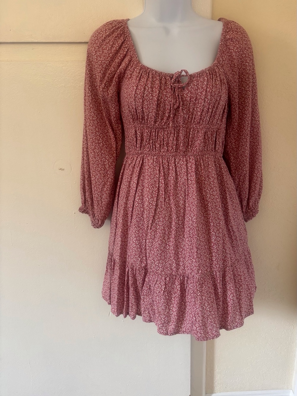 Hollister Dusty Rose Mini Dress with Floral Print